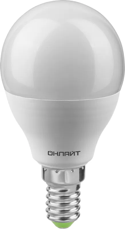 Лампа светодиодная 90 062 OLL-G45-12-230-6.5K-E14-FR 12Вт шар 6500К холод. бел. E14 1200лм 176-264В ОНЛАЙТ 90062