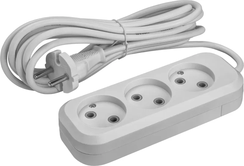 Удлинитель 3х2м без заземл. 10А IP20 90 507 OPE-S-03-200-X-2x1 бел. ОНЛАЙТ 90507