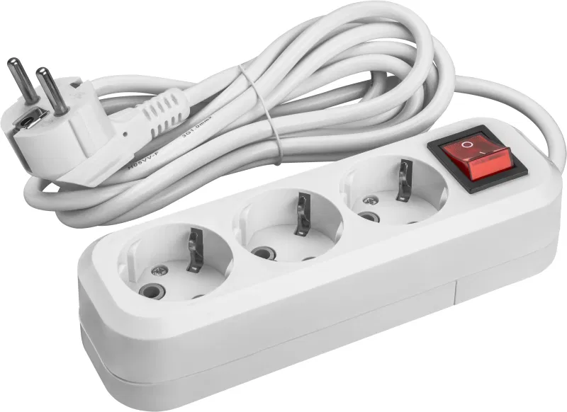 Удлинитель 3х1.5м с заземл. 16А IP20 90 521 OPE-S-03-150-ESC-3x1 с кнопкой бел. ОНЛАЙТ 90521