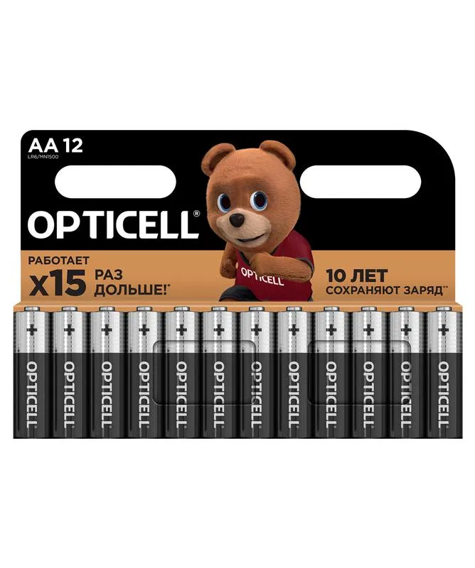 Элемент питания алкалиновый AA/LR6 (блист. 12шт) Basic Opticell 5051010/6051010