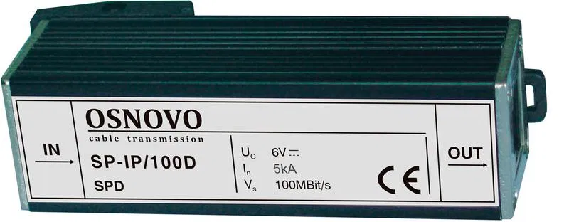 Устройство грозозащиты SP-IP/100D для локал. вычислит. сети (скорость до 100Мб/с) OSNOVO 11341