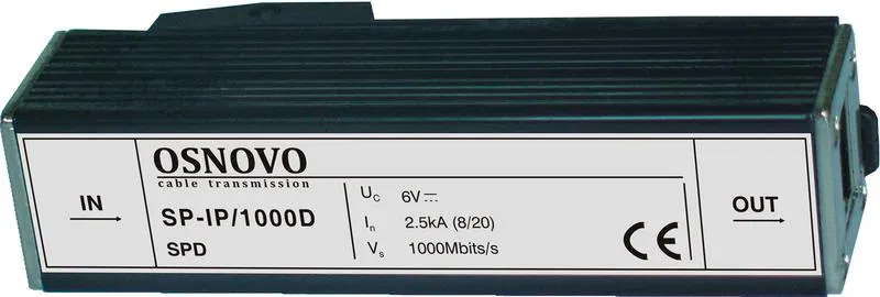 Устройство грозозащиты SP-IP/1000D для локал. вычислит. сети (скорость до 1000Мб/с) OSNOVO 11342