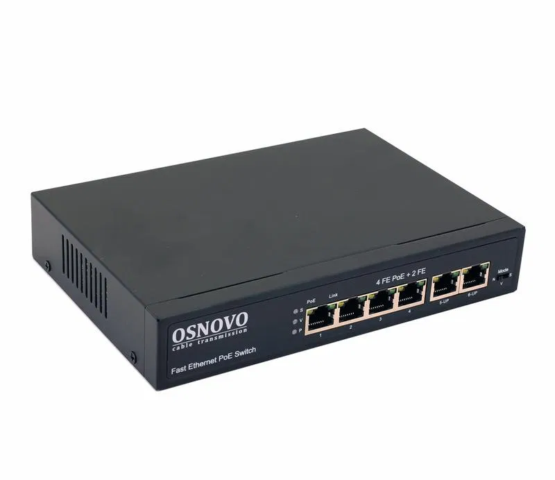 Коммутатор PoE SW-20600(80Вт) Fast Ethernet на 6 RJ45 портов OSNOVO 13231