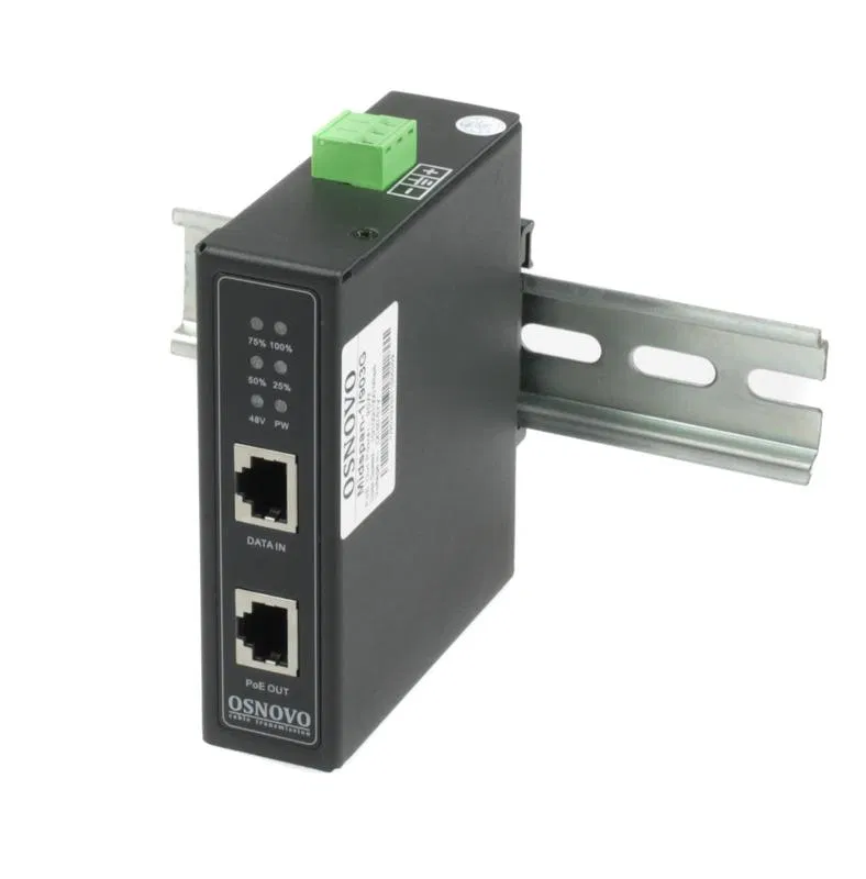 Инжектор промышленный PoE Midspan-1/903G(Booster) Gigabit Ethernet на 90Вт с бустером напряжения OSNOVO 14003