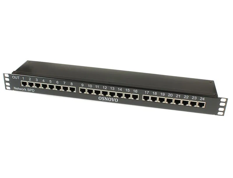 Устройство грозозащиты SP-IP24/100R для локал. вычислит. сети (скорость до 100Мбит/с) на 24 порта OSNOVO 14279