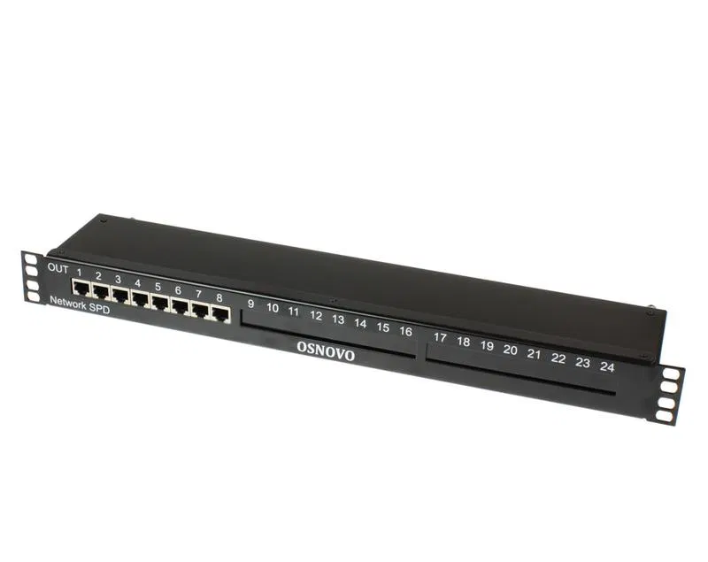 Устройство грозозащиты SP-IP8/100R для локал. вычислит. сети (скорость до 100Мбит/с) на 8 портов OSNOVO 14283