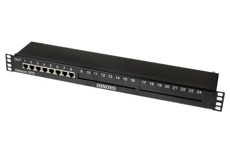 Устройство грозозащиты SP-IP8/1000R для локал. вычислит. сети (скорость до 1000Мбит/с) на 8 портов OSNOVO 14321