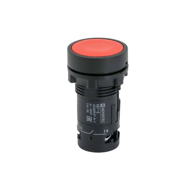 Кнопка плоская с фиксацией 1NO+1NC IP54 пластик MTB7-EH45 красн. ОВЕН 132695
