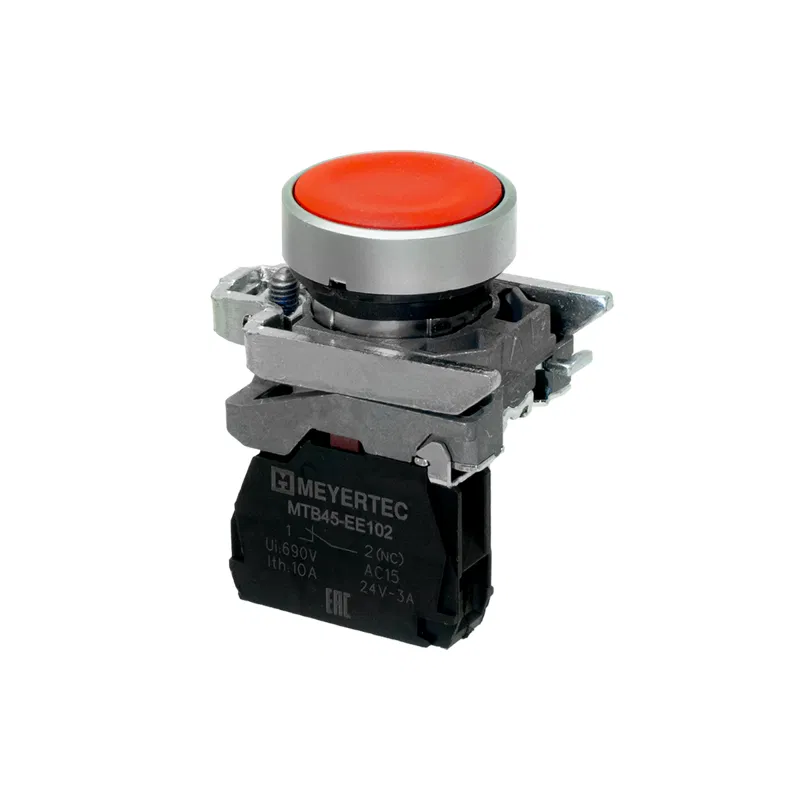 Кнопка плоская 1NС IP65 металл MTB4-BA42 красн. ОВЕН 137118