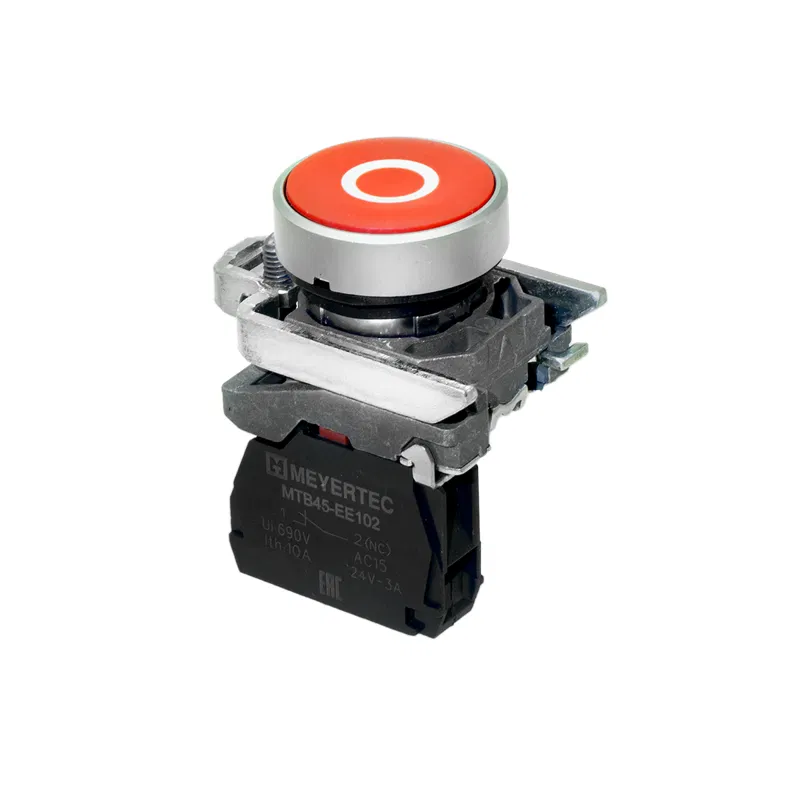 Кнопка плоская маркировка "O" 1NС IP65 металл MTB4-BA41582 красн. ОВЕН 137126