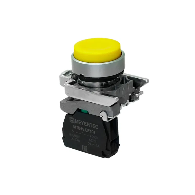 Кнопка выступающая 1NO IP65 металл MTB4-BL51 желт. ОВЕН 137133
