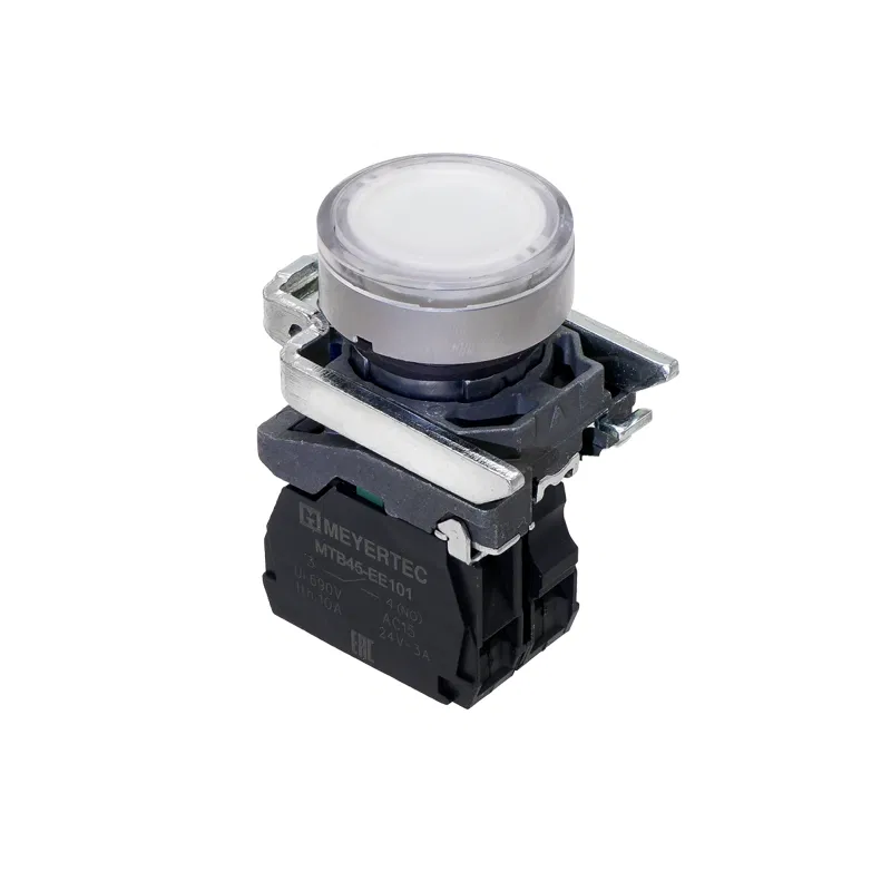 Кнопка с подсветкой 1NO 220В AC/DC IP65 металл MTB4-BW31713 бел. ОВЕН 137159