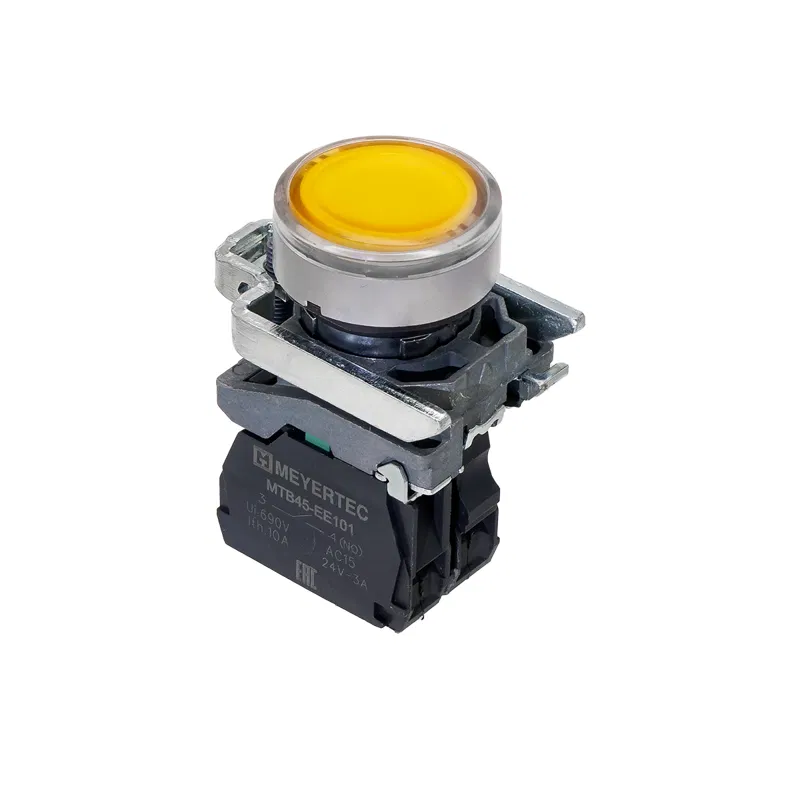 Кнопка с подсветкой 1NO 24В AC/DC IP65 металл MTB4-BW35711 желт. ОВЕН 137167