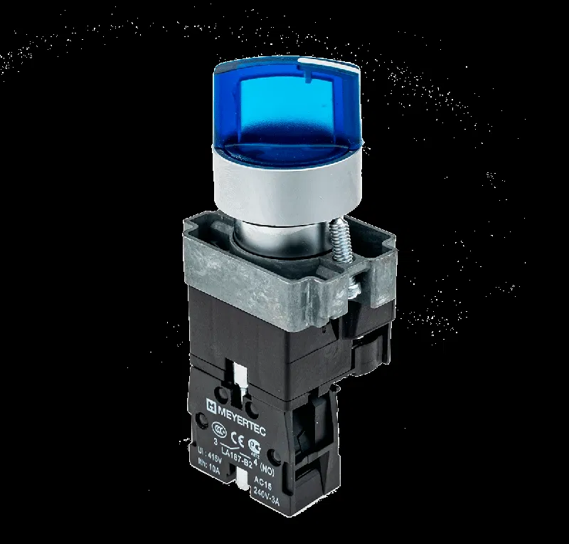 Переключатель с LED подсветкой 24В AC/DC син. 2 полож. 1NO фикс. мет. MTB2-BK2661 ОВЕН 58212