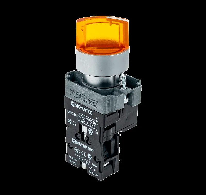 Переключатель с LED подсветкой 220В AC/DCжелт. 2 полож. 1NO фикс. мет. MTB2-BK2563 ОВЕН 58216