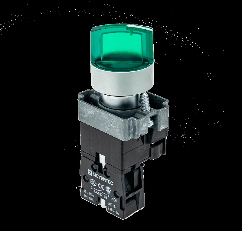 Переключатель с LED подсветкой 24В AC/DC зел. 3 полож. 1NO фикс. мет. MTB2-BK3361 ОВЕН 58219