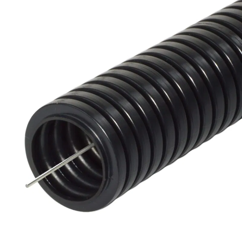 Труба гофрированная ПА d25мм с протяжкой (НГ) стойкая к УФ черн. (уп.50м) Промрукав PR02.0103