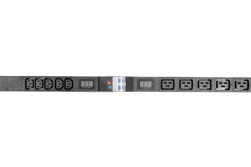 Блок розеток вертикальный Rem-32 на 2 контура по 10 IEC 60320 C13 5 IEC 60320 C19 с авт. и амп. 2х16Аалюм. 33-38U колодка R-32-2x10C13-5C19-A-Am-1420-K Rem 1467456