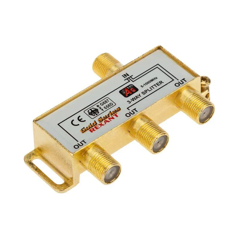 Делитель ТВ "краб" x3+4шт F "BOX" 5-1000 МГц "GOLD" Rexant 05-6102-1