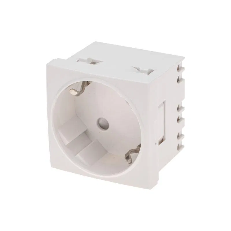 Розетка 16А 45х45 CEE 7/4 2К+3 бел. Rexant 11-8977