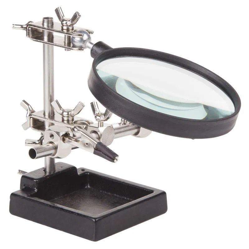 Держатель "третья рука" с лупой х3 d60 мм (ZD-10H) REXANT 12-0254