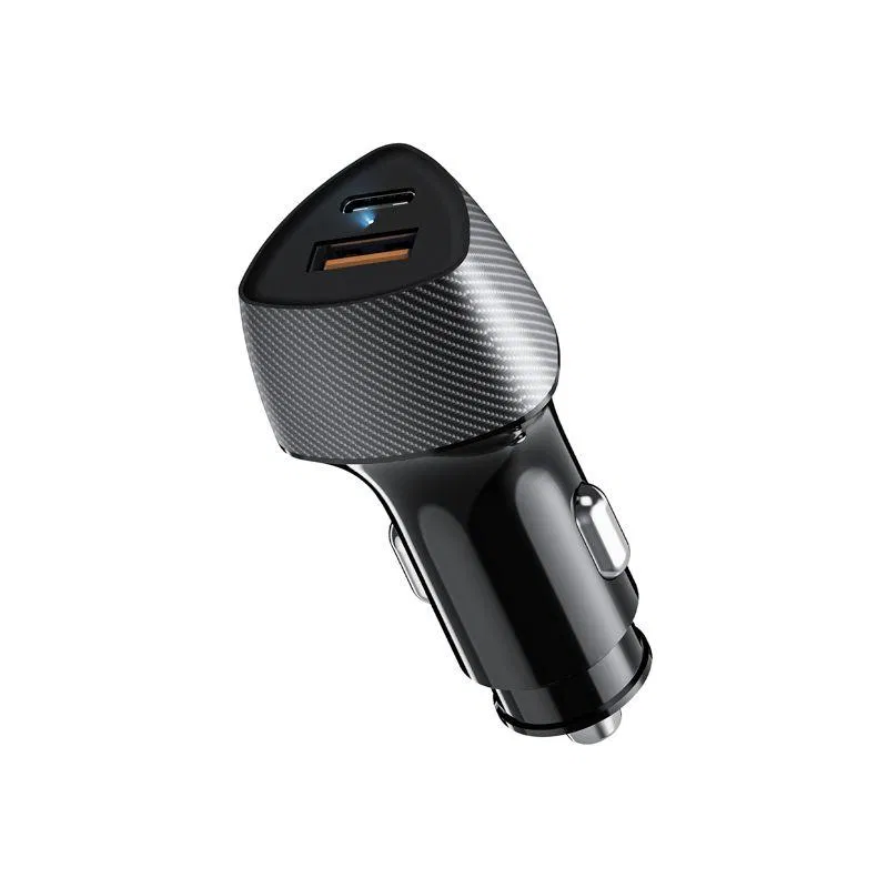 Устройство зарядное автомобильное с двумя портами USB-A QC 3.0 + USB-C PD 20Вт со световой индикацией черн. Rexant 16-0241