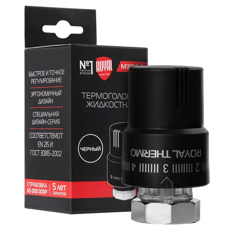 Термоголовка жидкостная М30х1.5 черн. Royal Thermo НС-1488979