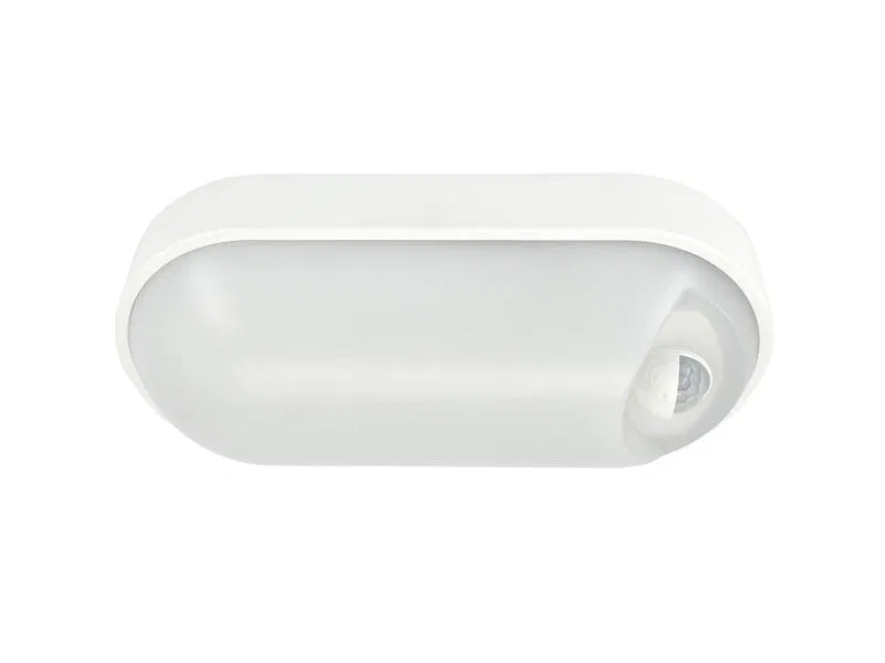 Светильник светодиодный WP 15 C 12W OP 840 W10L22 WH MDM 220х106х60мм 12Вт 4000К IP65 ЖКХ овал. пылевлагозащ. с датчиком движения бел. Русский Свет 15071524500