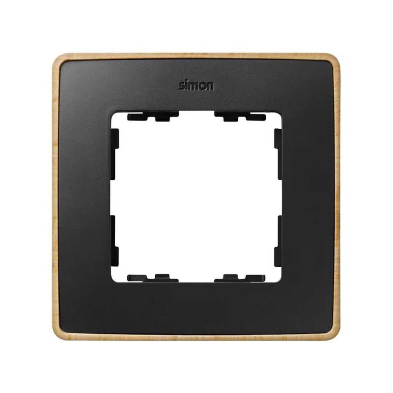 Рамка 1-м Simon82 Detail дерево/графит (100% Бук) Simon 8201610-271