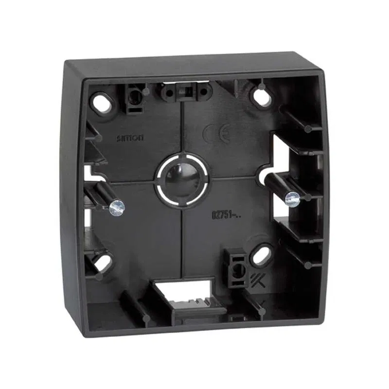 Коробка наружной установки 1-м 89х89х27мм Simon82 графит 82750-38