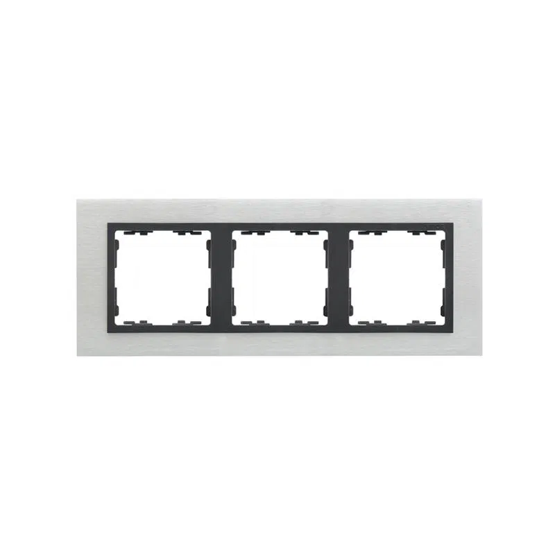 Рамка 3-м Simon82 Nature матов. сталь вставка графит Simon 82837-31