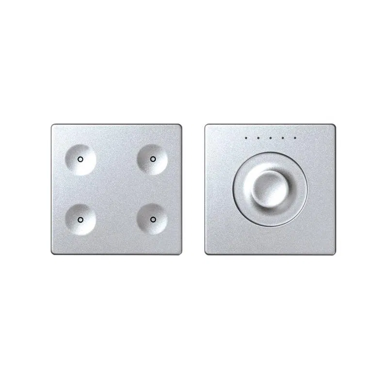 Комплект выключателя 4-кл. сенсорн. + регулятор KNX; RJ12 алюм. Simon82 Sense 8400651-093