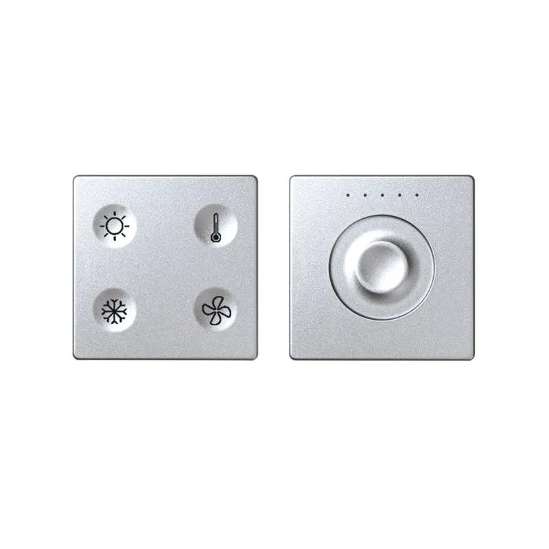 Комплект выключателя 4-кл. сенсорн. + регулятор Т1 KNX; RJ12 алюм. Simon82 Sense 8400653-093