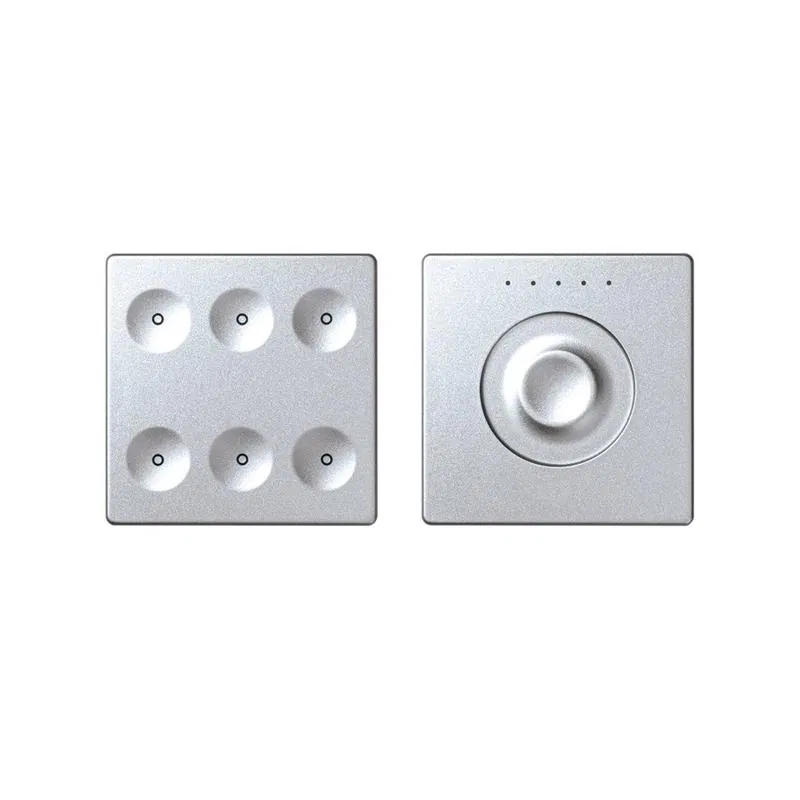 Комплект выключателя 6-кл. сенсорн. + регулятор KNX; RJ12 алюм. Simon82 Sense 8400671-093