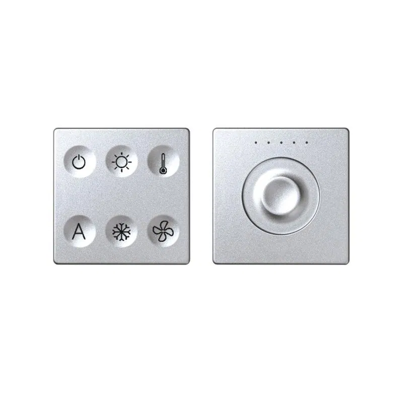 Комплект выключателя 6-кл. сенсорн. + регулятор Т1 KNX; RJ12 алюм. Simon82 Sense 8400673-093