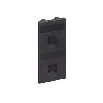 Адаптер на 2 RJ45 коннектора защ. шторки графит SimonConnect S76B-14