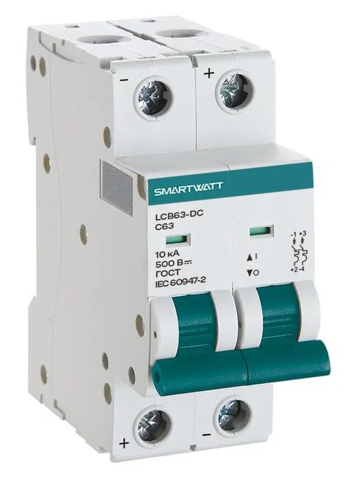 Выключатель автоматический модульный PDE LCB63H-DC-C2/2 2А 2P кривая C 10кА SmartWatt 4512020490081