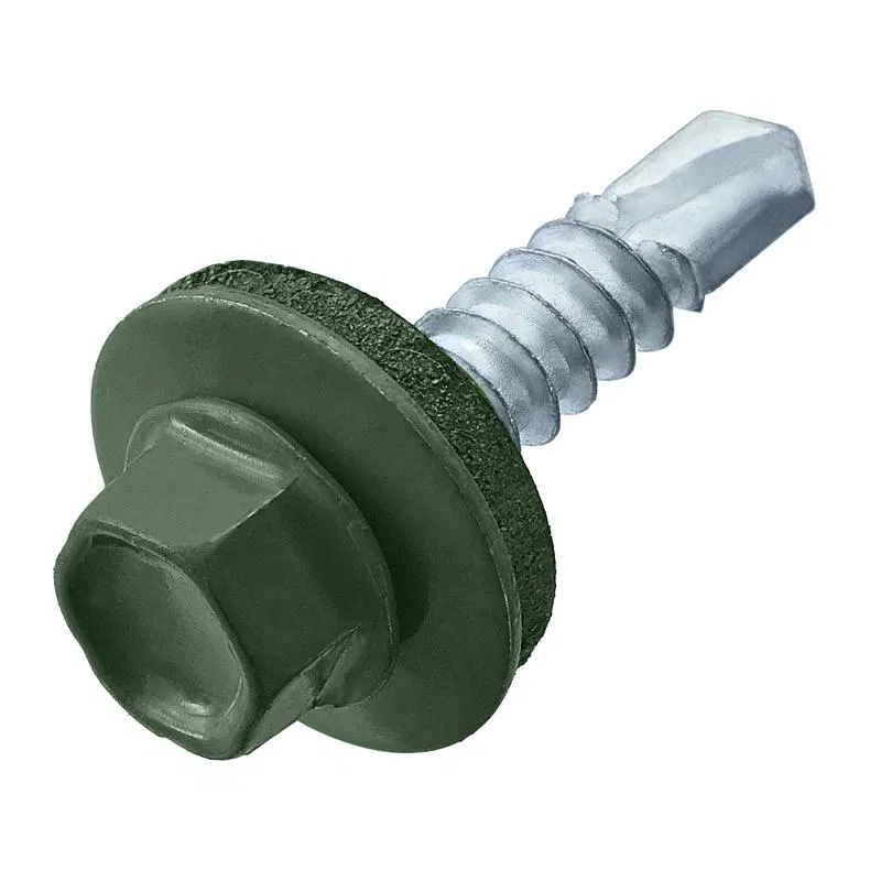 Саморез кровельный 4.8х28(29) RAL 6020 хром. зел. (ведро) (уп.300шт) СТРОЙМЕТИЗ 2090016