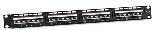 Патч-панель 19 дюйм 24хRJ-45 UTP 6 1U угол портов 45град. SUPRLAN 10-0441