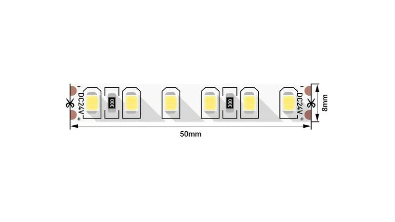Лента светодиодная стандарт 2835 120LED/м 9.6Вт/м нейтр. бел. 24В IP20 со скотчем 3М (уп.5м) SWG Standard 00-00009241