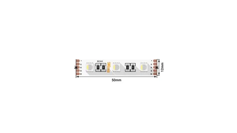 Лента светодиодная стандарт 5050 60LED/м 19.2Вт/м RGB + нейтр. бел. 24В IP20 со скотчем 3М (уп.5м) SWG Standard 00-00018657