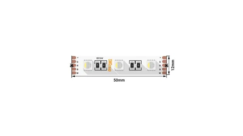 Лента светодиодная стандарт 5050 60LED/м 19.2Вт/м RGB + тепл. бел. 24В IP20 (уп.5м) SWG Standard 00-00018658