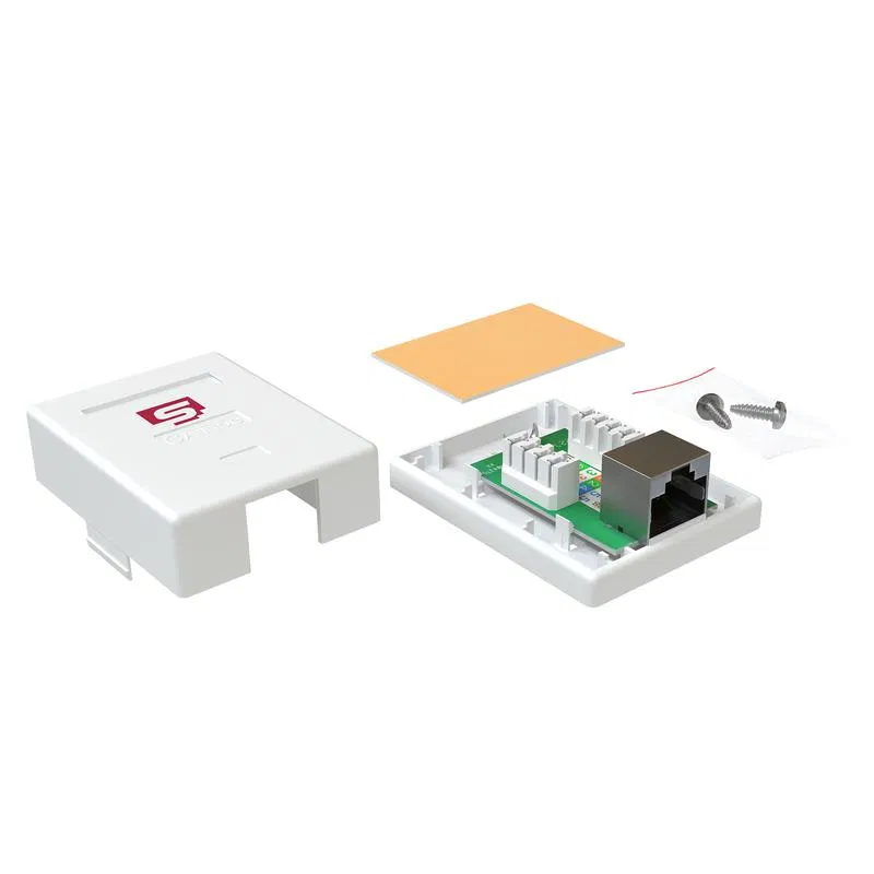 Розетка компьютерная 1-м RJ45 кат.5E экранир. внешн. Dual IDC бел. SYSMATRIX SB 15ES.WH