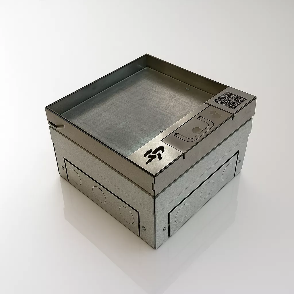 Лючок-невидимка в пол на 8 модулей (4 розетки 45x45) IP54 System Power SP01-0208