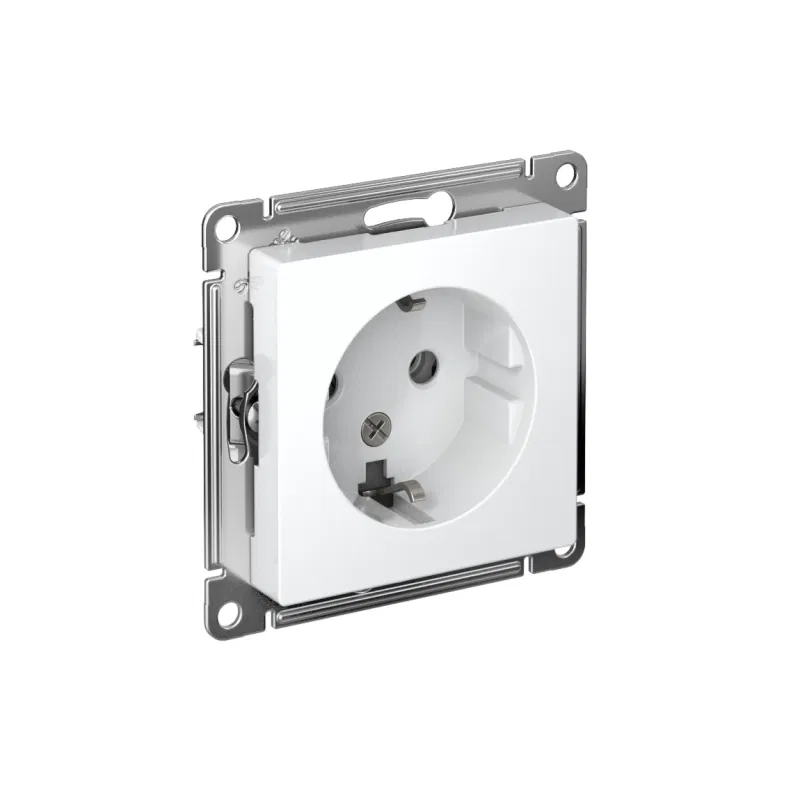 Розетка 1-м СП AtlasDesign 16А IP20 с заземл. механизм бел. SE ATN000143 Systeme Electric