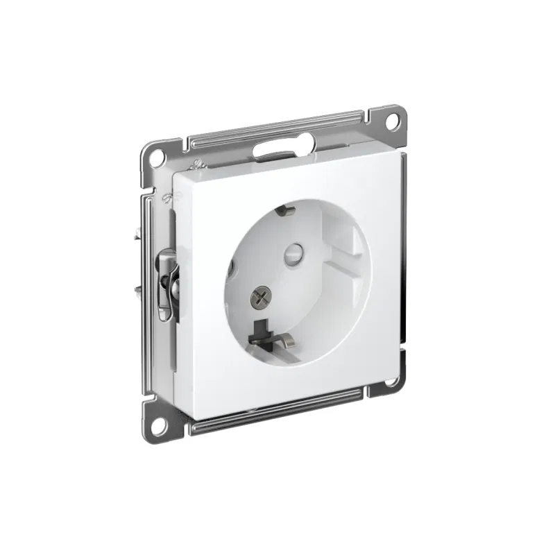 Розетка 1-м СП AtlasDesign 16А IP20 с заземл. защ. шторки механизм бел. SE ATN000145 Systeme Electric