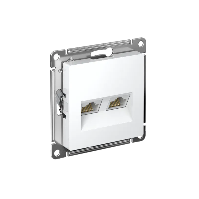 Розетка компьютерная 2-м AtlasDesign RJ45 кат.5E механизм бел. SE ATN000185 Systeme Electric