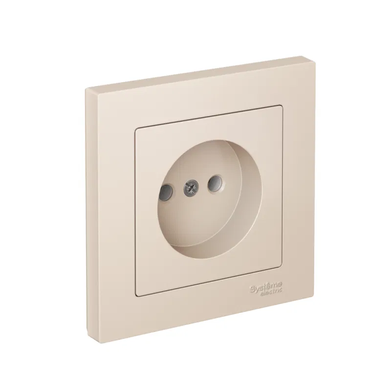 Розетка AtlasDesign 16А без заземл. быстрозажим. клем. в сборе беж. SE ATN000240S Systeme Electric