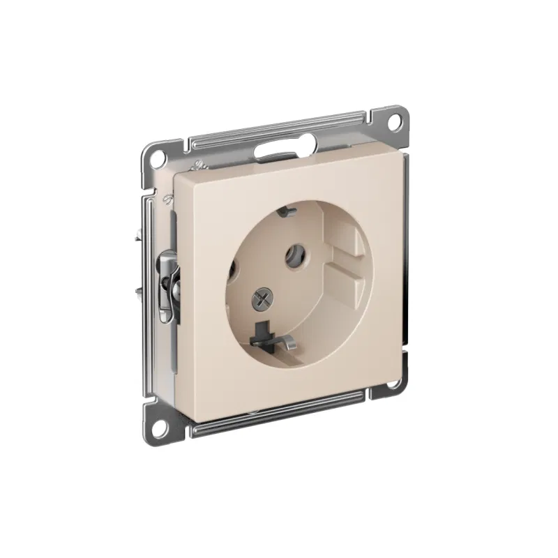 Розетка 1-м СП AtlasDesign 16А IP20 с заземл. механизм беж. SE ATN000243 Systeme Electric