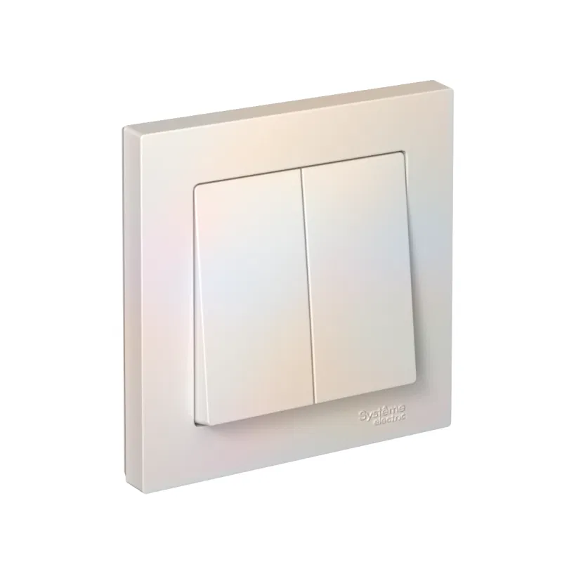 Выключатель 2-кл. СП AtlasDesign 10А IP20 (сх. 5) 10AX в сборе жемчуж. SE ATN000452 Systeme Electric